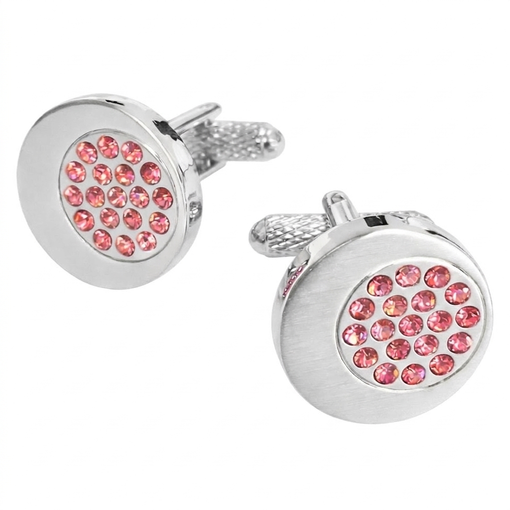 ccc65-image-0 Light Rose Crystals Cufflinks - Image 1