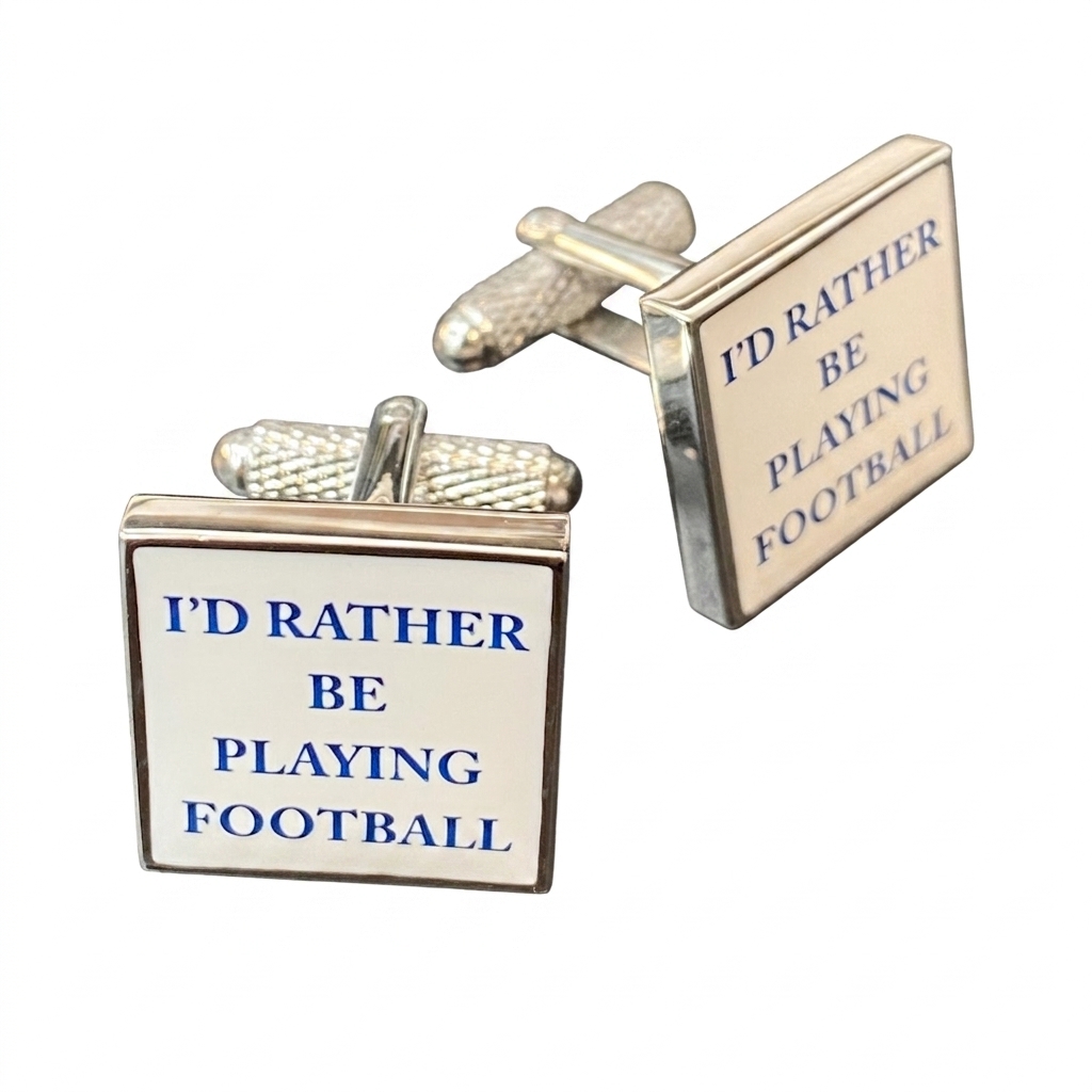 ck598-image-0 I'd Rather Be Playing Football Cufflinks - Image 1
