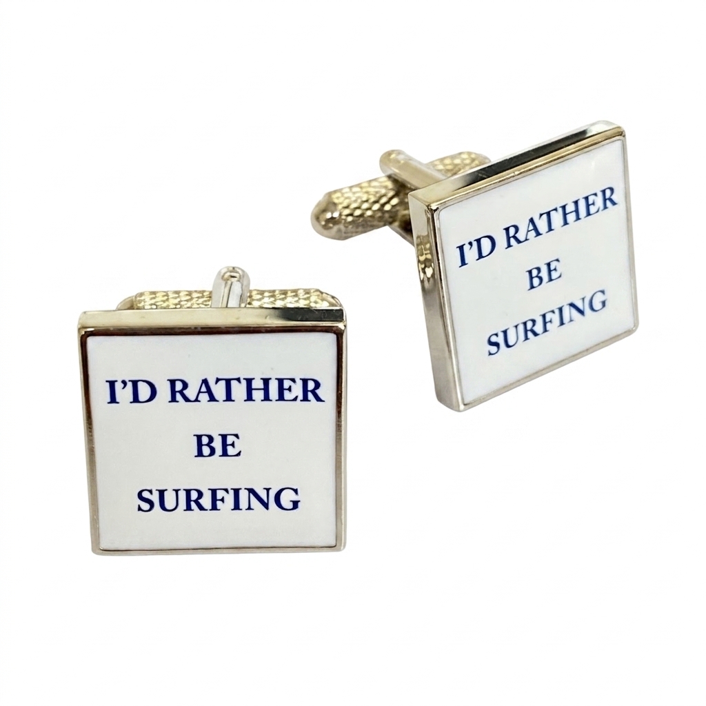 ck602-image-0 I'd Rather Be Surfing Cufflinks - Image 1