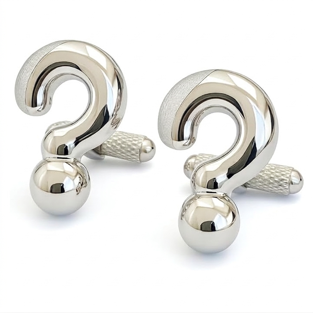 ck958-image-0 Question Mark Cufflinks - Image 1