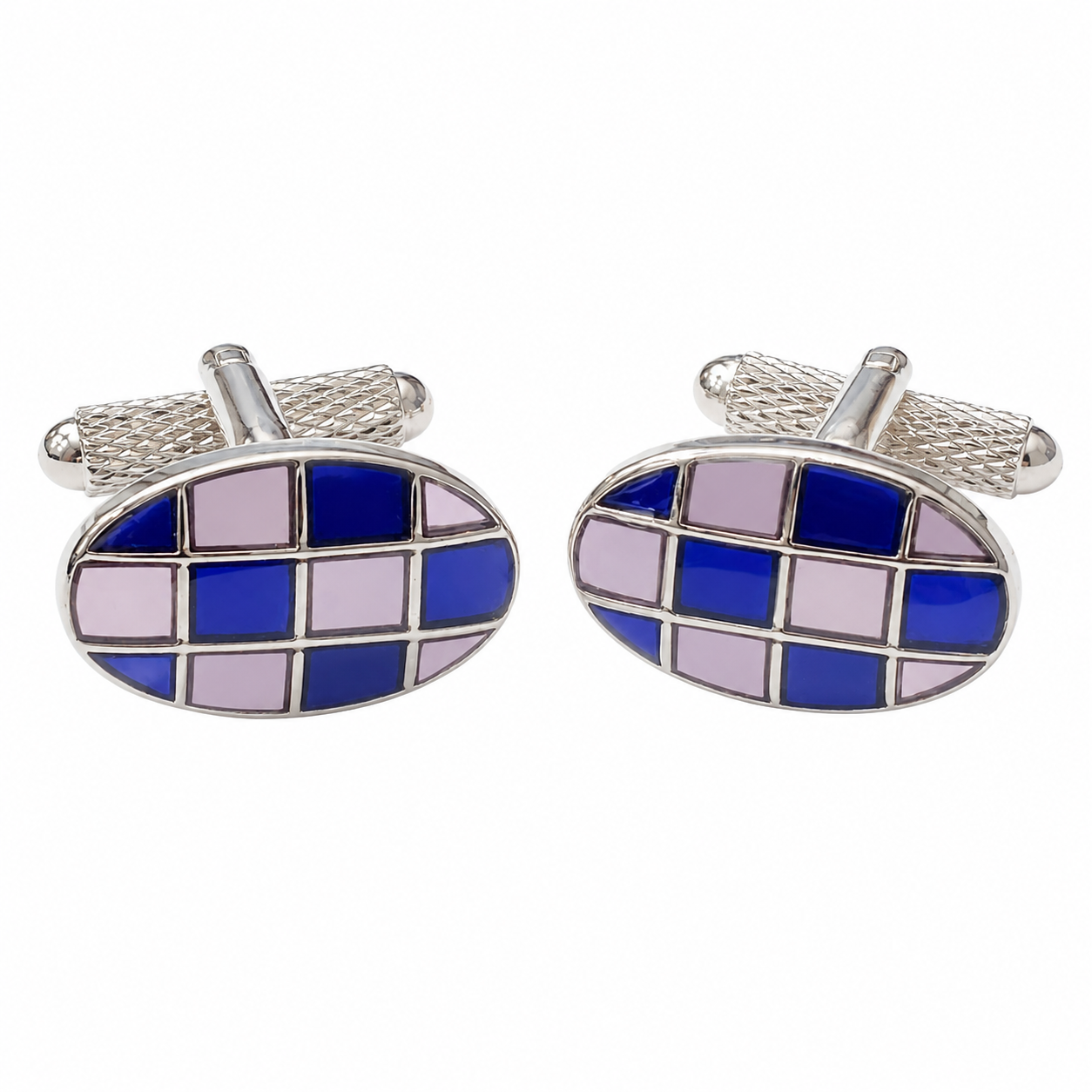 CK08A Purple Oval Cufflinks - Image 1