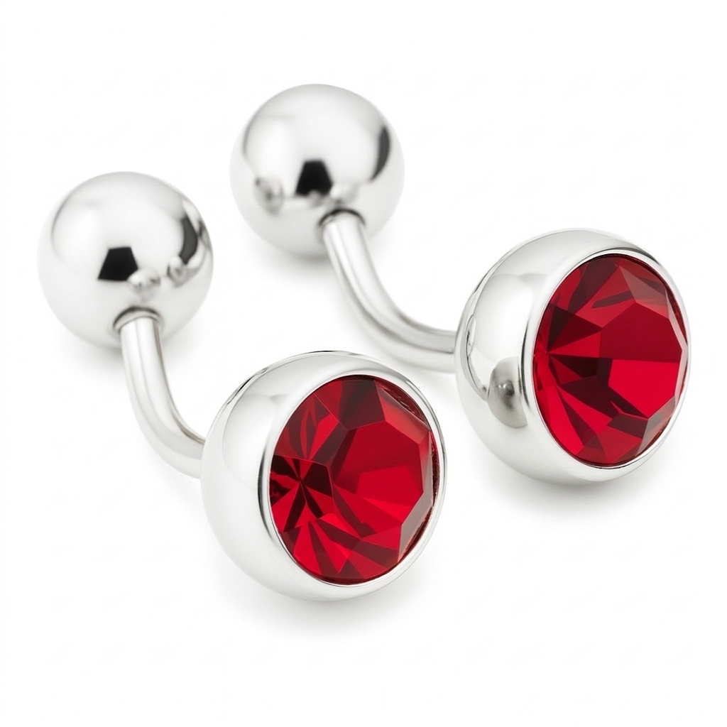ck437-image-0 Siam Belly Button Style Cufflinks - Image 1
