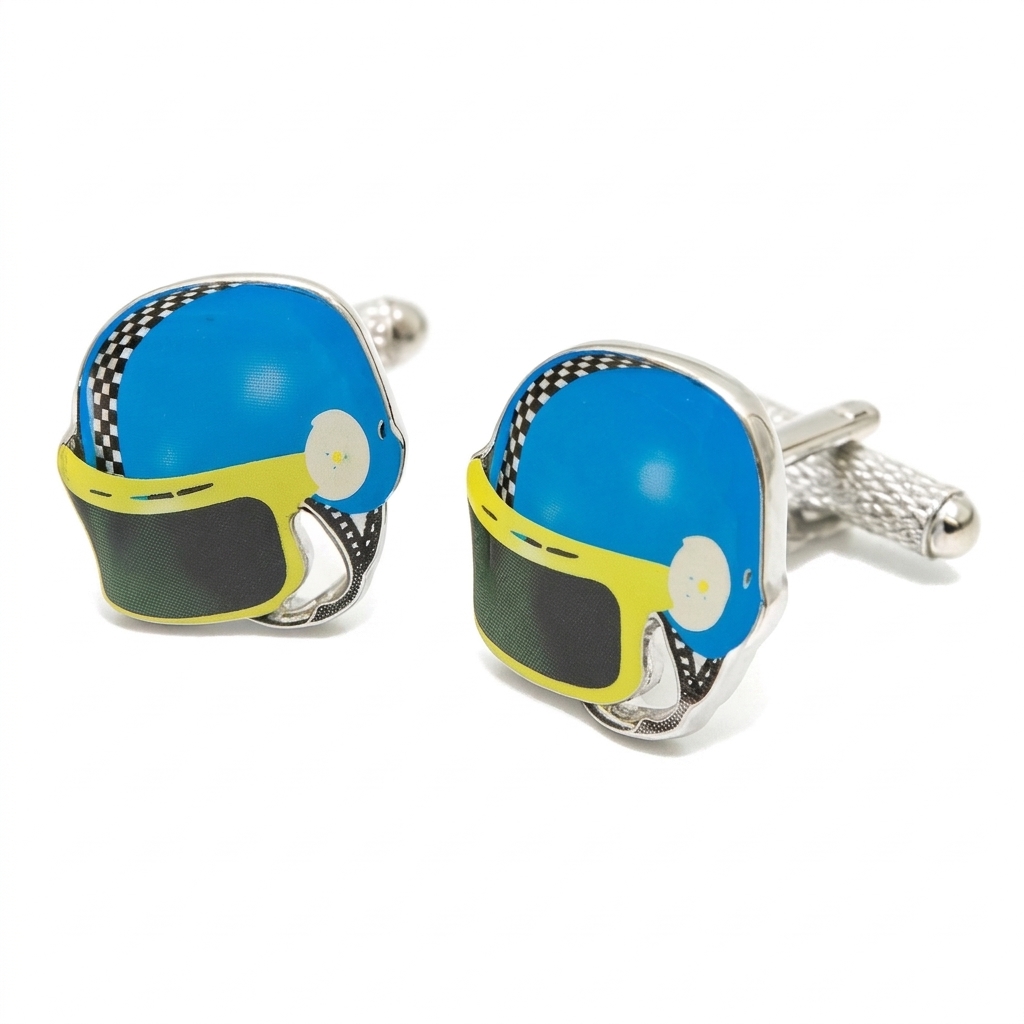 ck442-image-0 Motorbike Helmet Cufflinks - Image 1