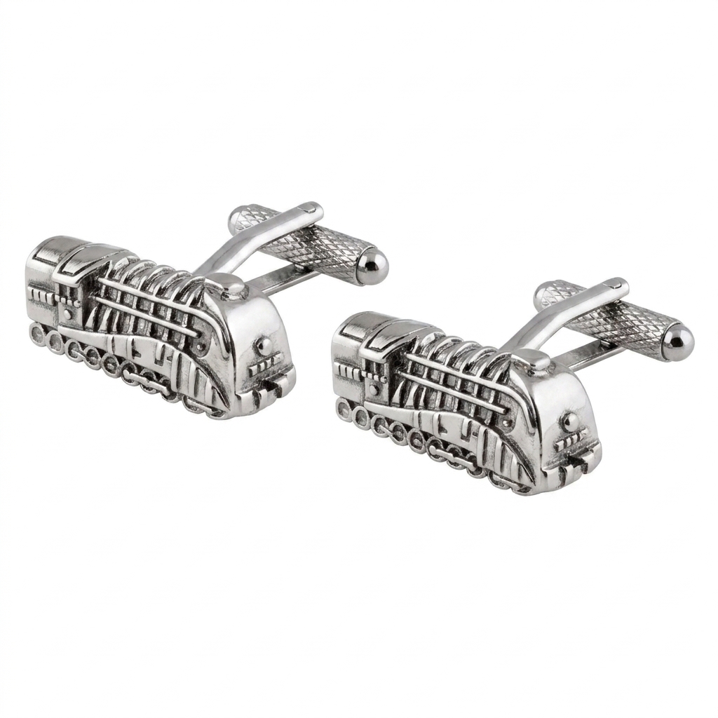 ck689-image-0 Mallard Train Cufflinks - Image 1