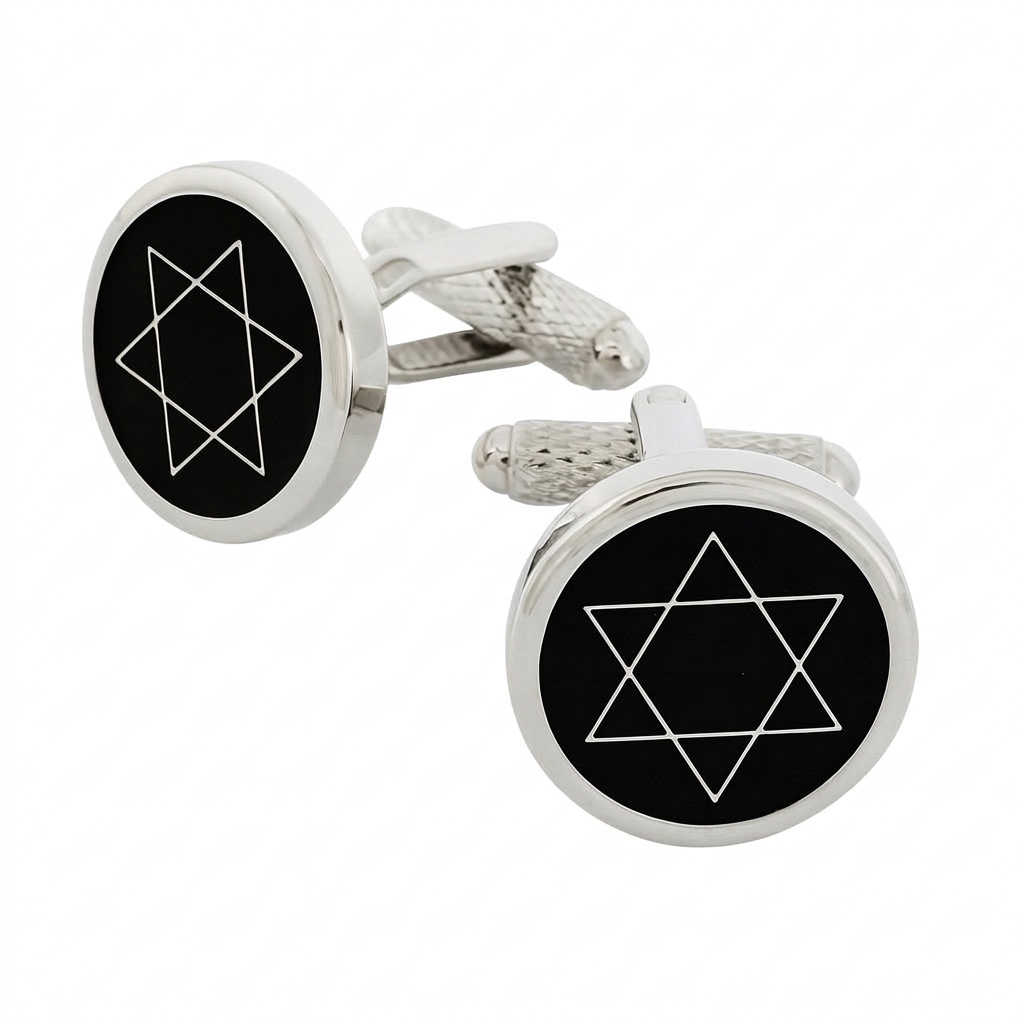 ck696-image-0 Star of David Cufflinks - Image 1