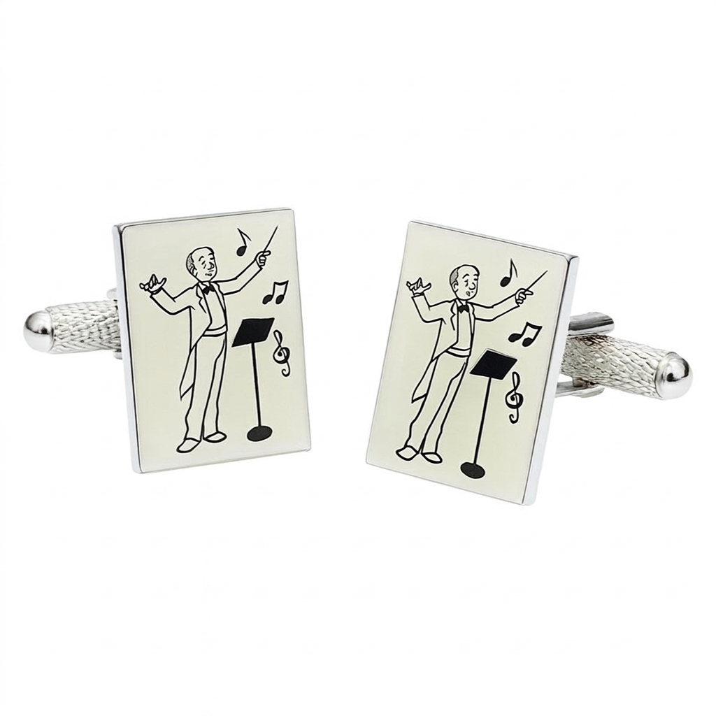 ck753-image-0 Musical Conductor Cufflinks - Image 1