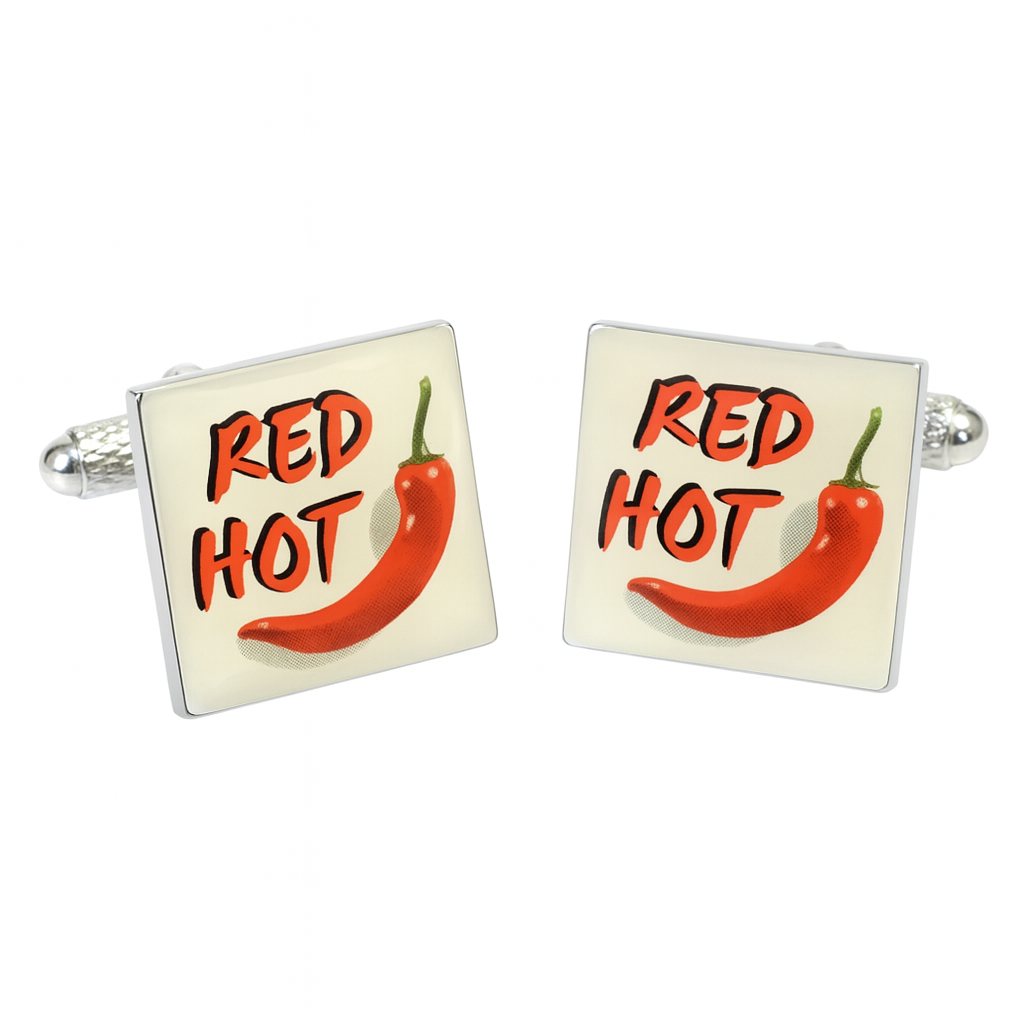 ck756-image-0 Red Hot Chilli Cufflinks - Image 1