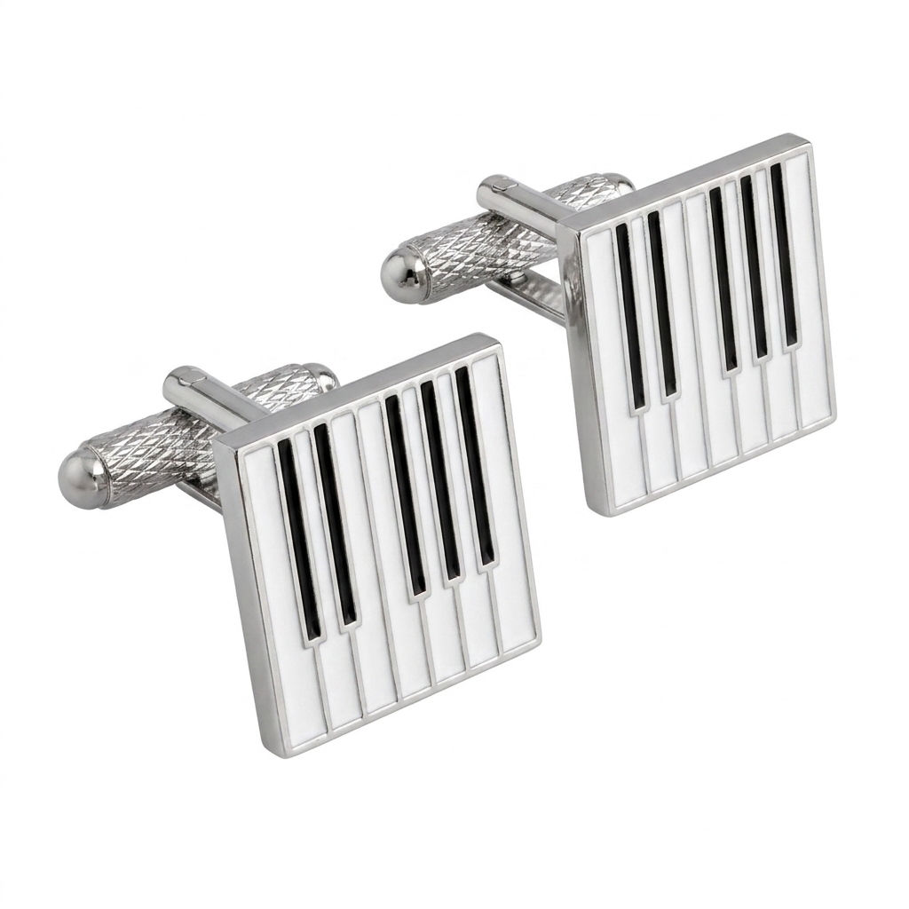 ck785-image-0 Piano Keyboard Cufflinks - Image 1