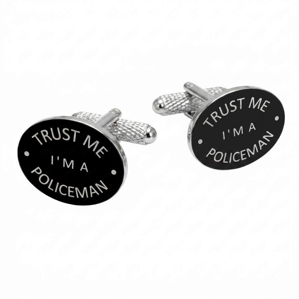 ck797-image-0 Trust Me I'm a Policeman Cufflinks - Image 1