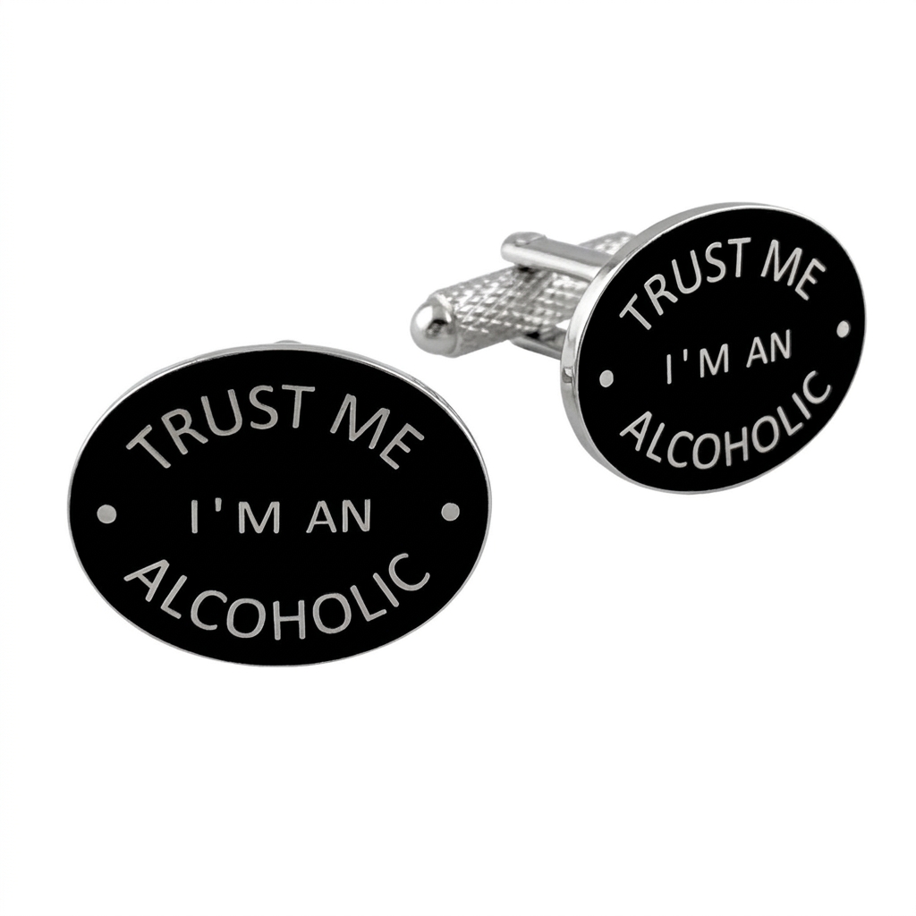 ck804-image-0 Trust Me I'm an Alcoholic Cufflinks - Image 1