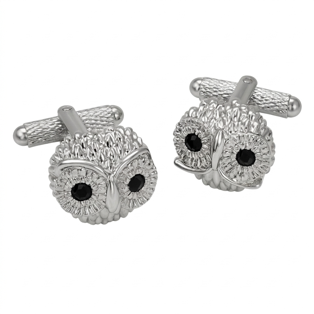 ck809-image-0 Owl Cufflinks - Image 1