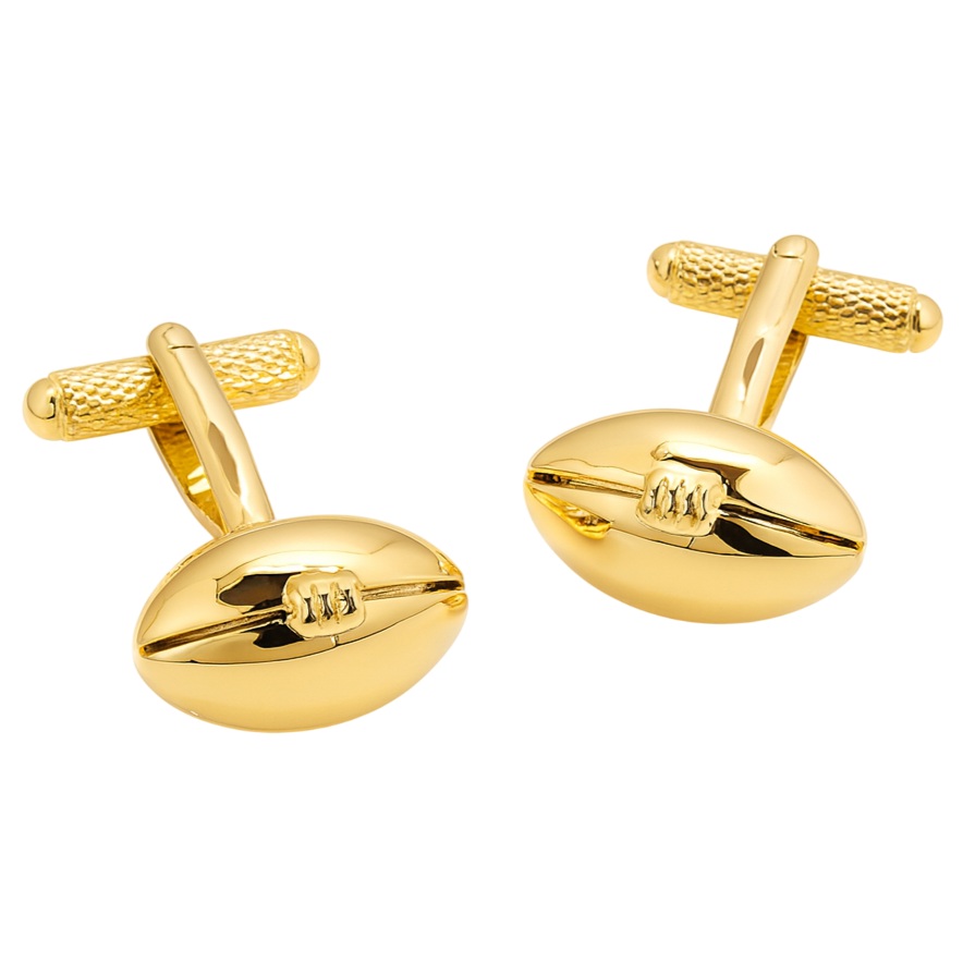 ck820-image-0 Rugby Ball (Gilt) Cufflinks - Image 1